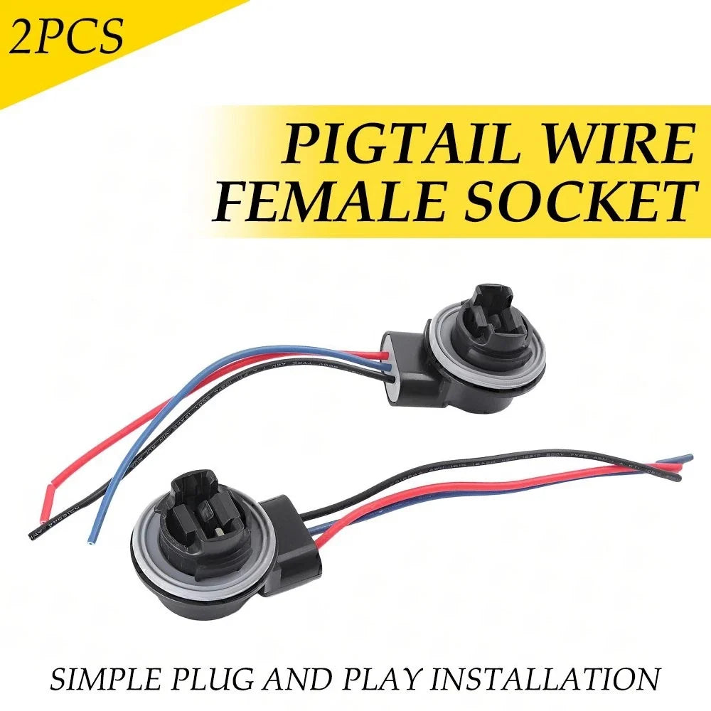 2pc Bulb Socket Tail Pig Harness Wire Plug for