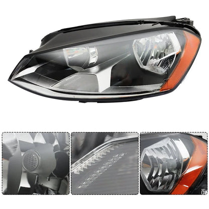 Headlight Replacement for Volkswagen Golf (2015–2017) LH Clear Lens Halogen