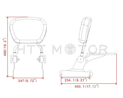 Adjustable Backrest Sissy Bar Luggage Rack for Harley Softail (2000–2005)
