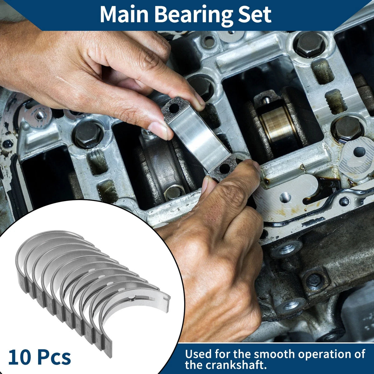 Main Bearing Set No. 210202G020 for Hyundai Sonata (2006–2016)