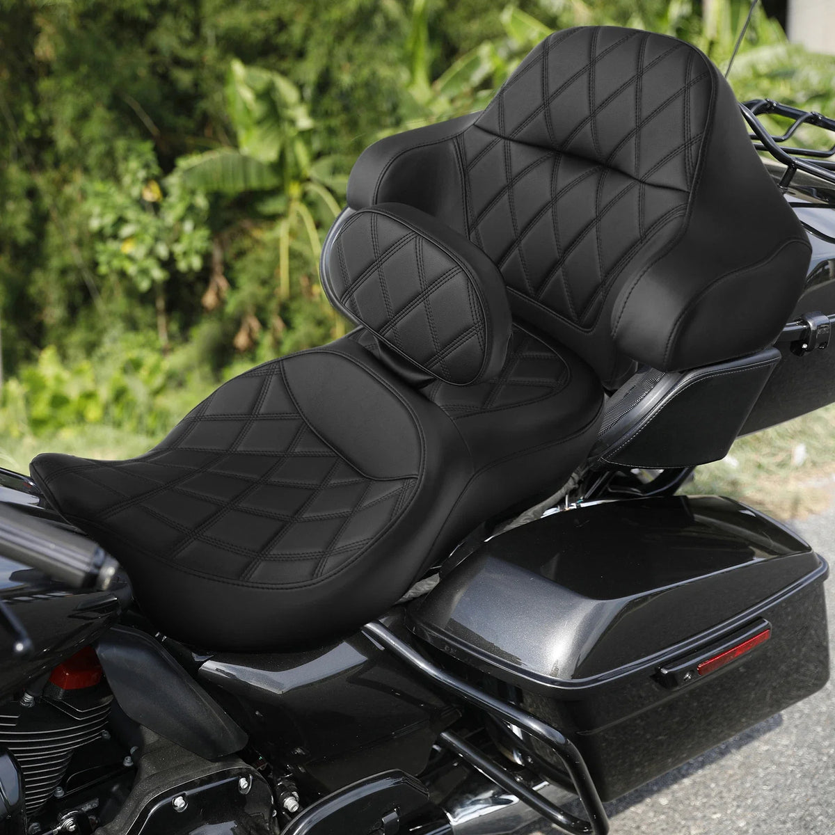 Set of 2 Seat Backrest Pads for Harley Touring Road Glide (2014–2023)