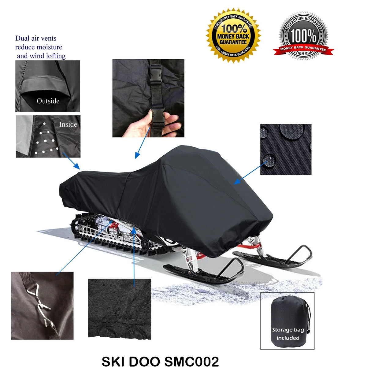 Ski Doo Snowmobile Storage Sled Cover for Alpine 250 300 370 299R 440R 508
