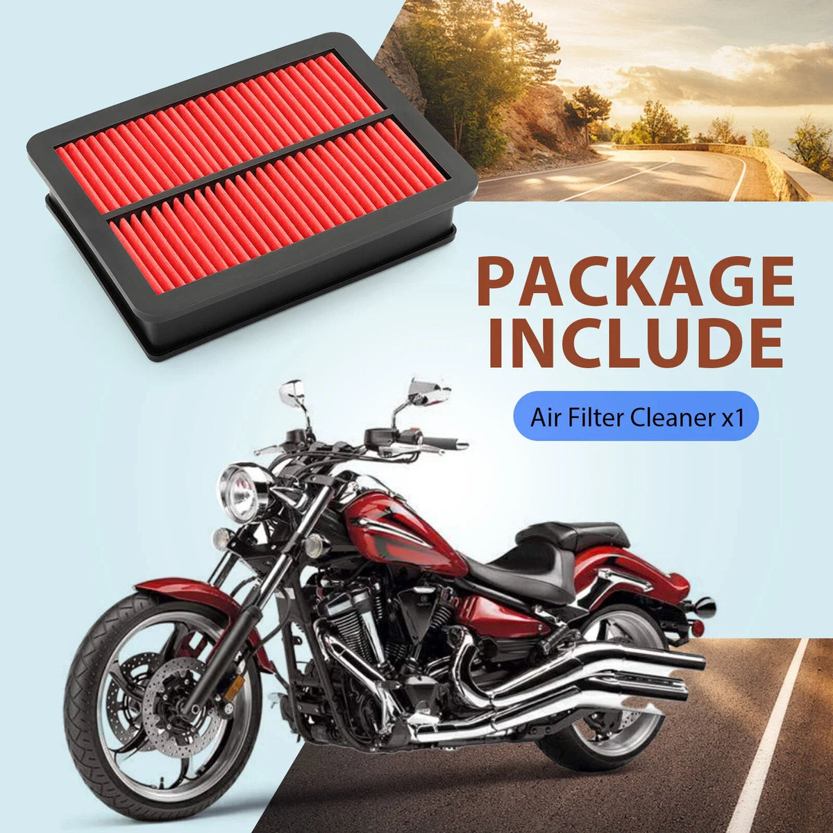 Air Filter Cleaner for Roadliner Stratoliner Yamaha XV1900 (06-17)