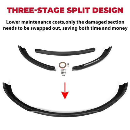 JC Style Front Bumper Lip Kit for Tesla Model S Sedan (2012–2017) - Carbon Fiber