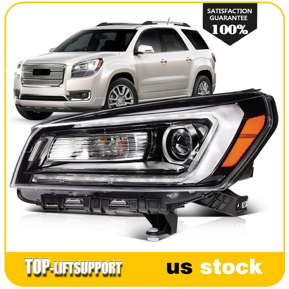 Left Driver Side LED Headlight Assembly for GMC Acadia (2013–2016)