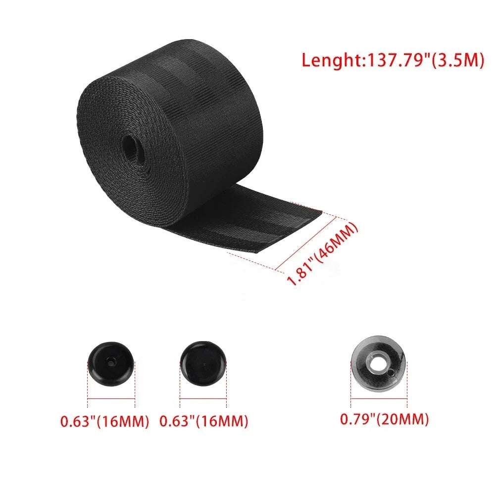 3.5M Retractable 3 Point Nylon Lap Seat Belt for Auto Racing