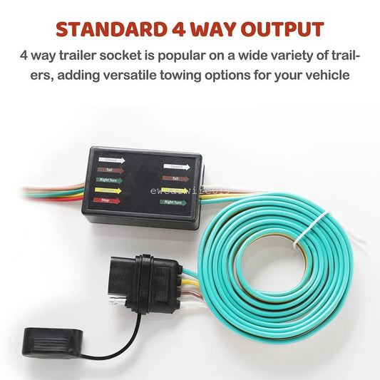 4-Way Flat Trailer Harness Connector 55336 with Dust Cover for Acura MDX (2001–2006)