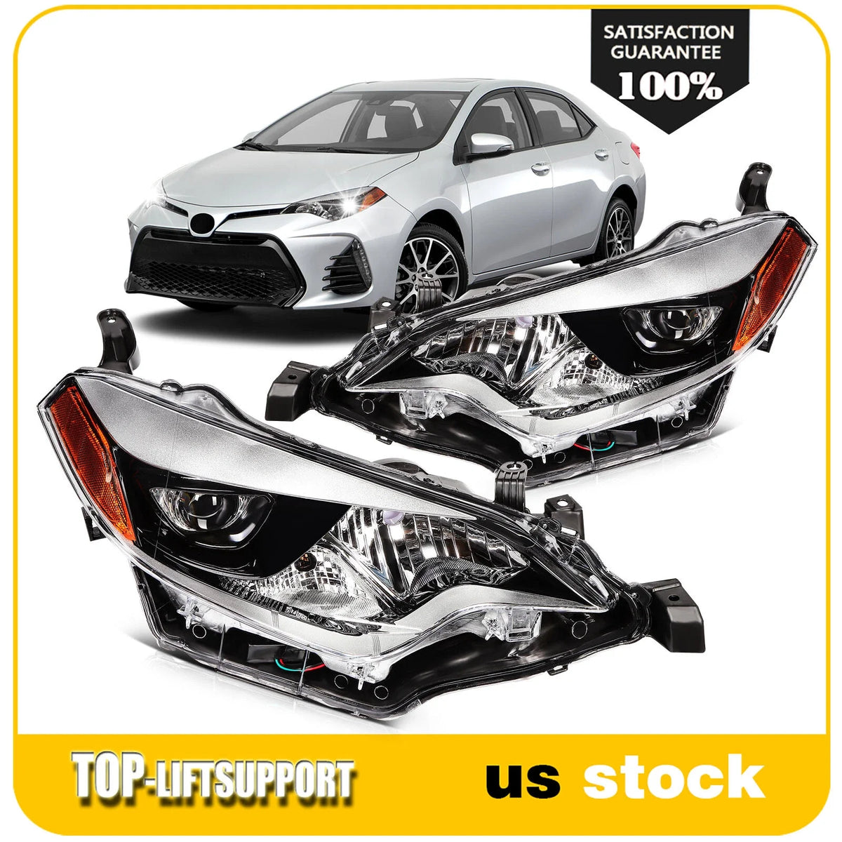Headlight Assembly Set for Toyota Corolla (2014–2016)