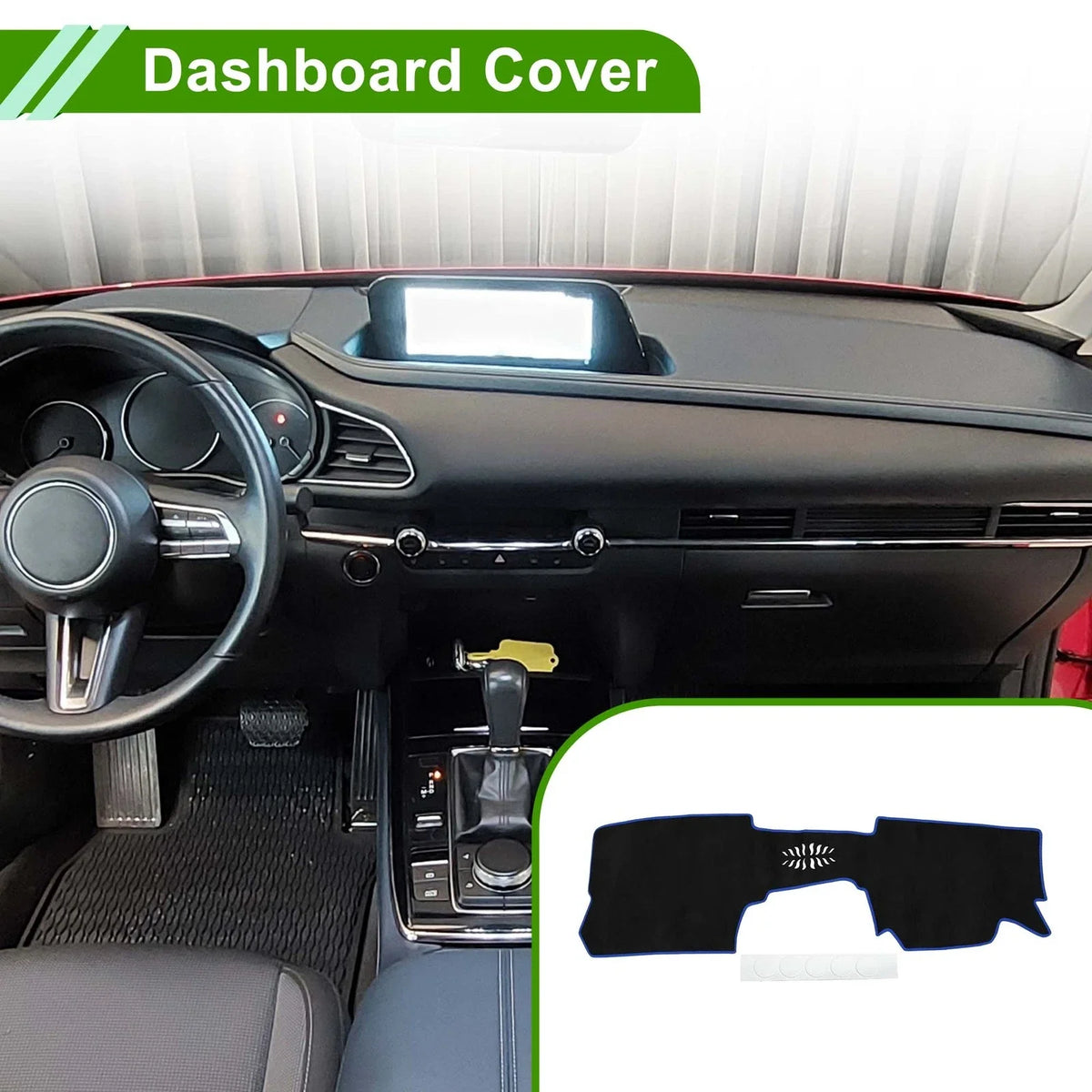 Dashboard Cover Mat for Mazda CX-30 (2020–2024) Black Blue Sun Protector