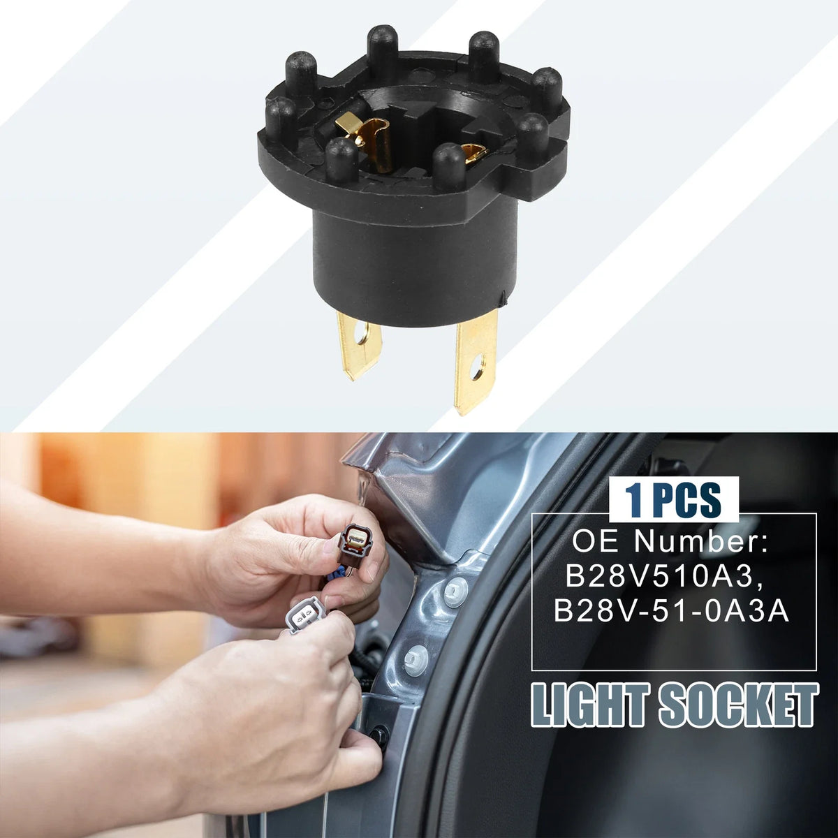 Headlight Low Beam Bulb Holder Socket B28V510A3 for Mazda 3 (2004–2009)