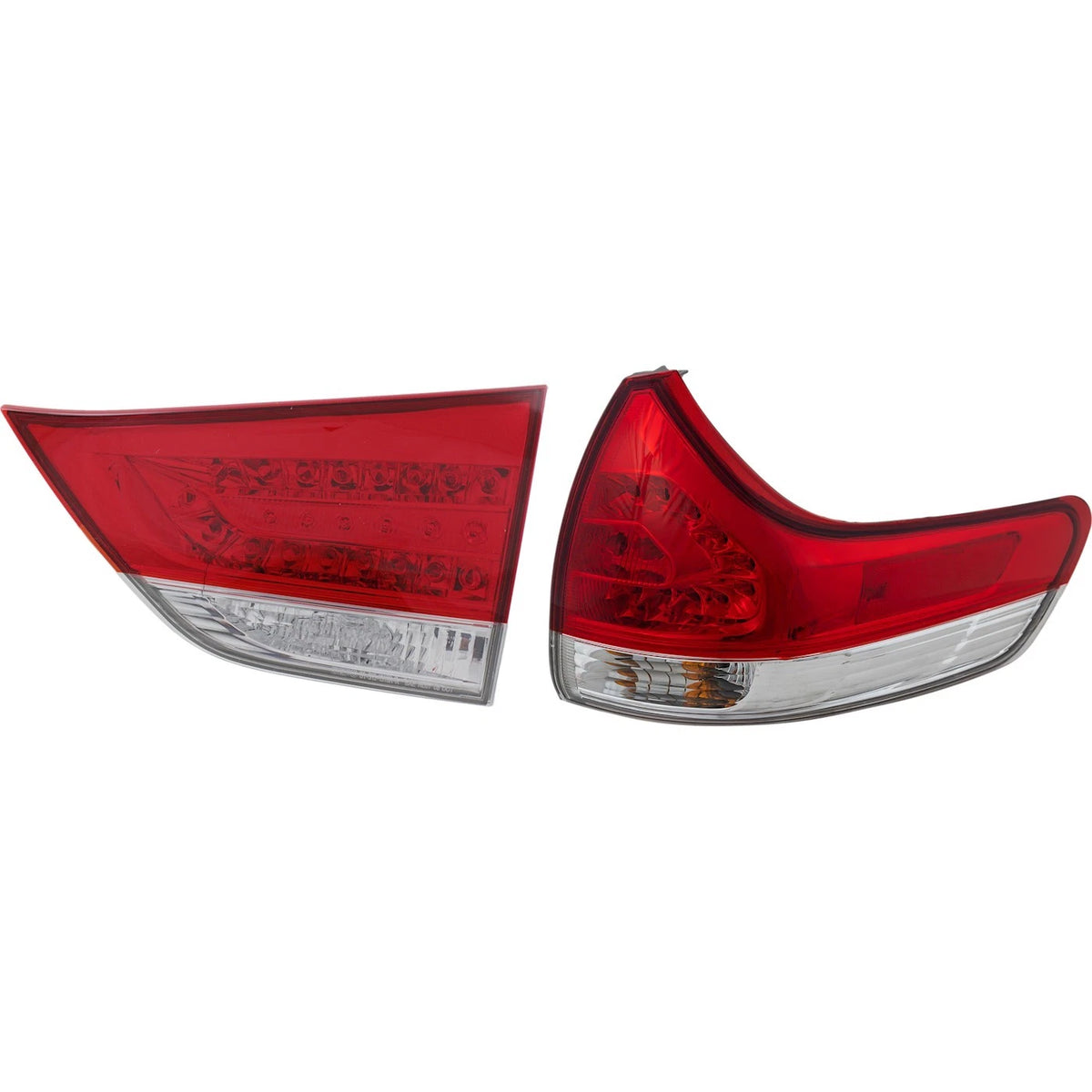 Tail Light Set for Toyota Sienna (2012–2014) Right Inner Outer Clear/Red