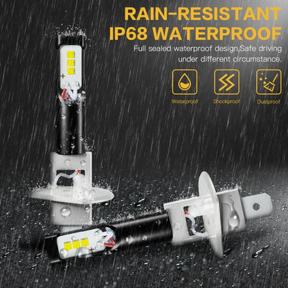 LED Fog Light Pair H1 160W 6000K - 2X 5530