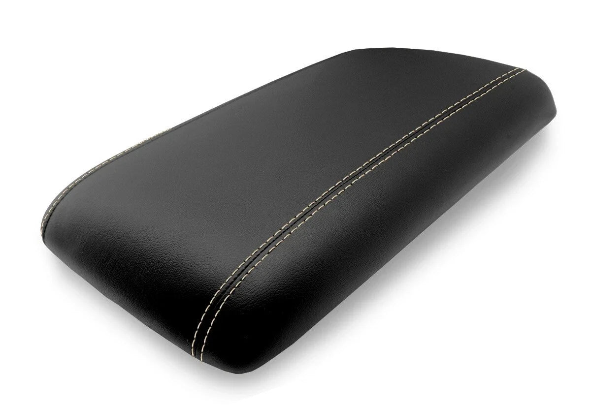 Leather Console Lid Armrest Cover for Ford Expedition (2003–2006) Beige Stitch