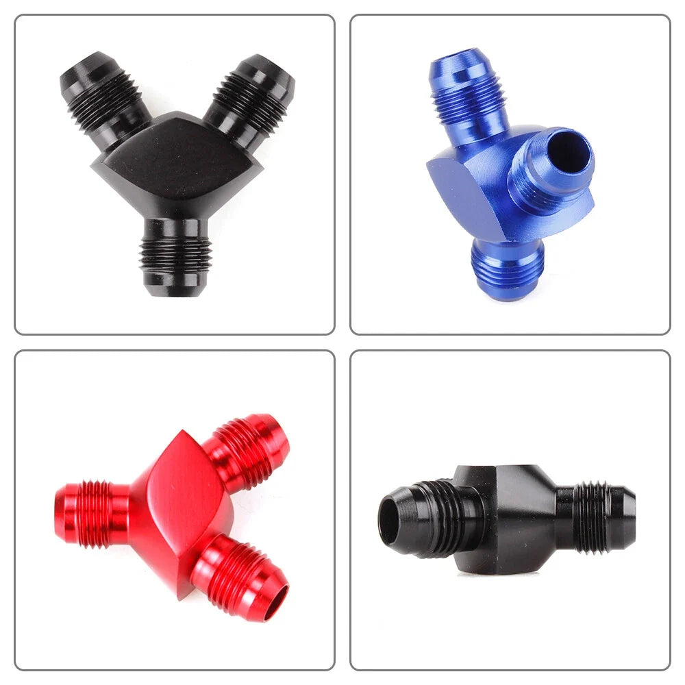Fuel Block Junction Coupler Adapter Fitting 6AN - Black