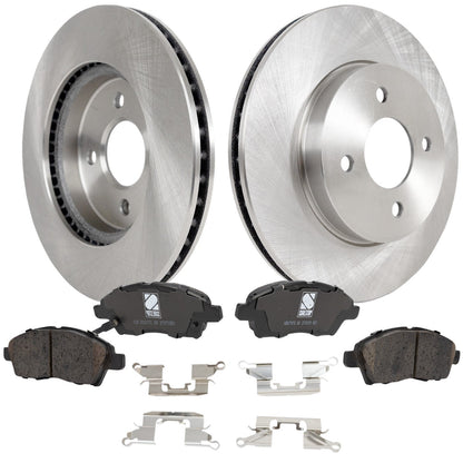 Front Brake Pad and Disc Set Ceramic for 2012-2019 Nissan Versa