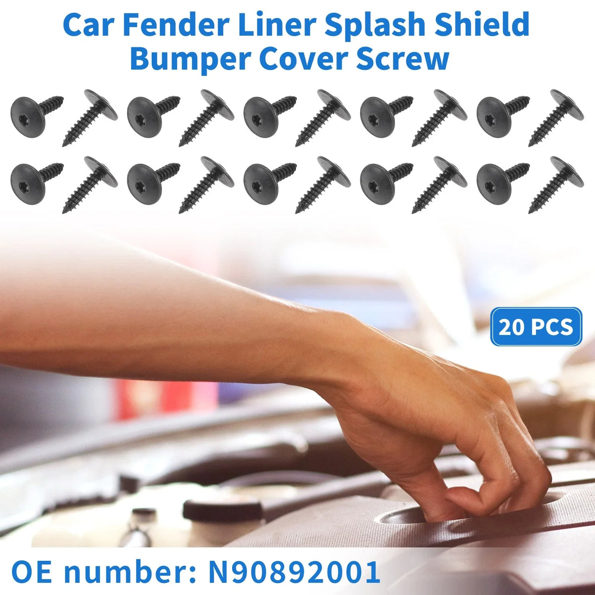 20 Pcs Fender Liner Splash Shield Bumper Cover Screw for Audi A4 (1996–2016)