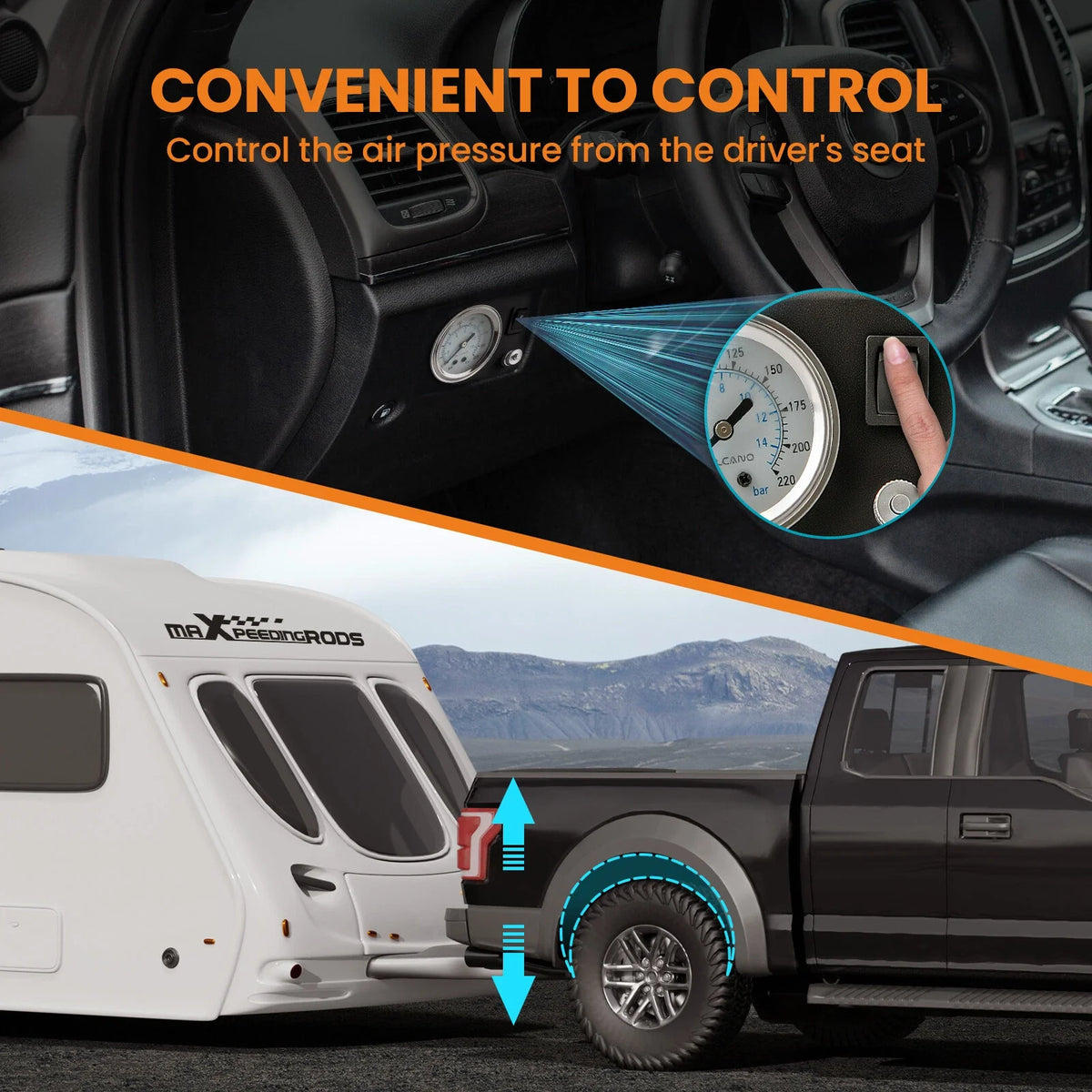 Air Spring Kit for Chevy Silverado 1500 (2019-2025) with Wireless Compressor