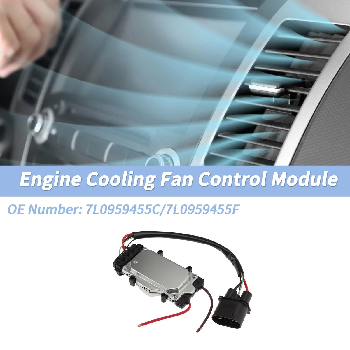 Engine Cooling Fan Control Module 7L0959455C/7L0959455F for Audi Q7 (2007–2015)