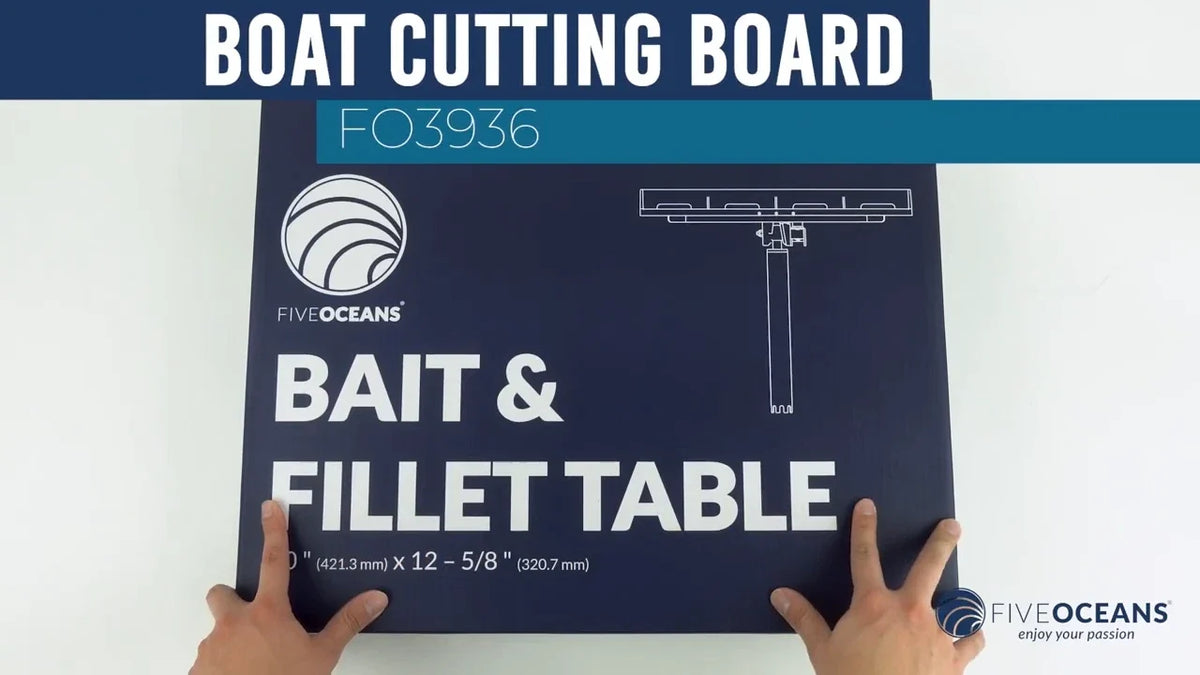 20" x 12" Cutting Board for Boat Fillet Table with Rod Holder Mount