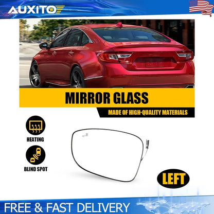 Side Mirror Glass Left Driver Heated for Honda Accord (2018-2025) Blind Spot