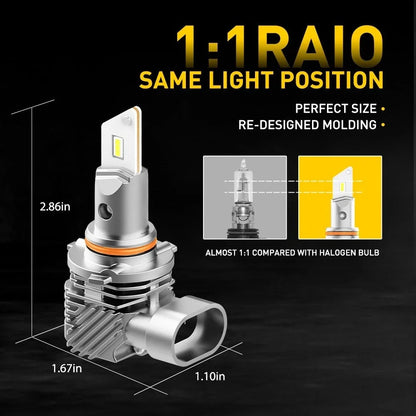 Set of 2 AUXITO 9005 HB3 LED Headlight Bulbs 6000K for High/Low Beam
