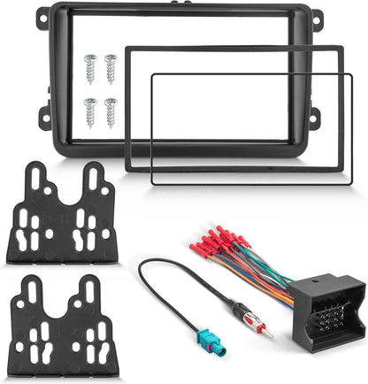 Wire Harness and 2 DIN Stereo Install Dash Kit for VW GLI GTI 2006-2014