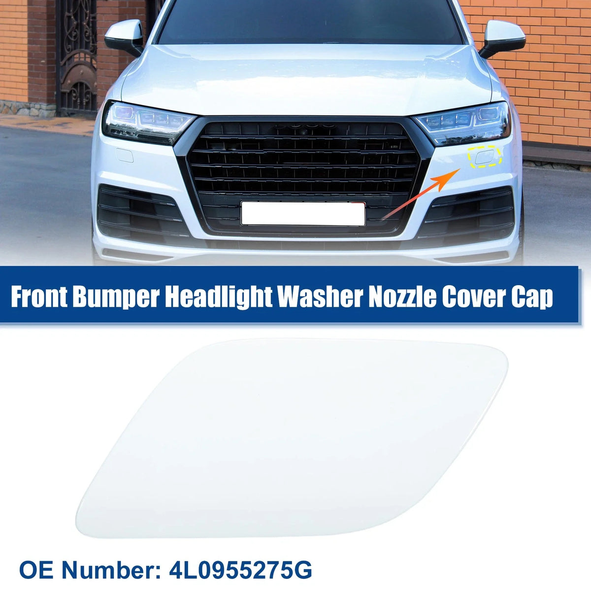 Front Left Headlight Washer Nozzle Cover for Audi Q7 (2007–2015) 732324950609