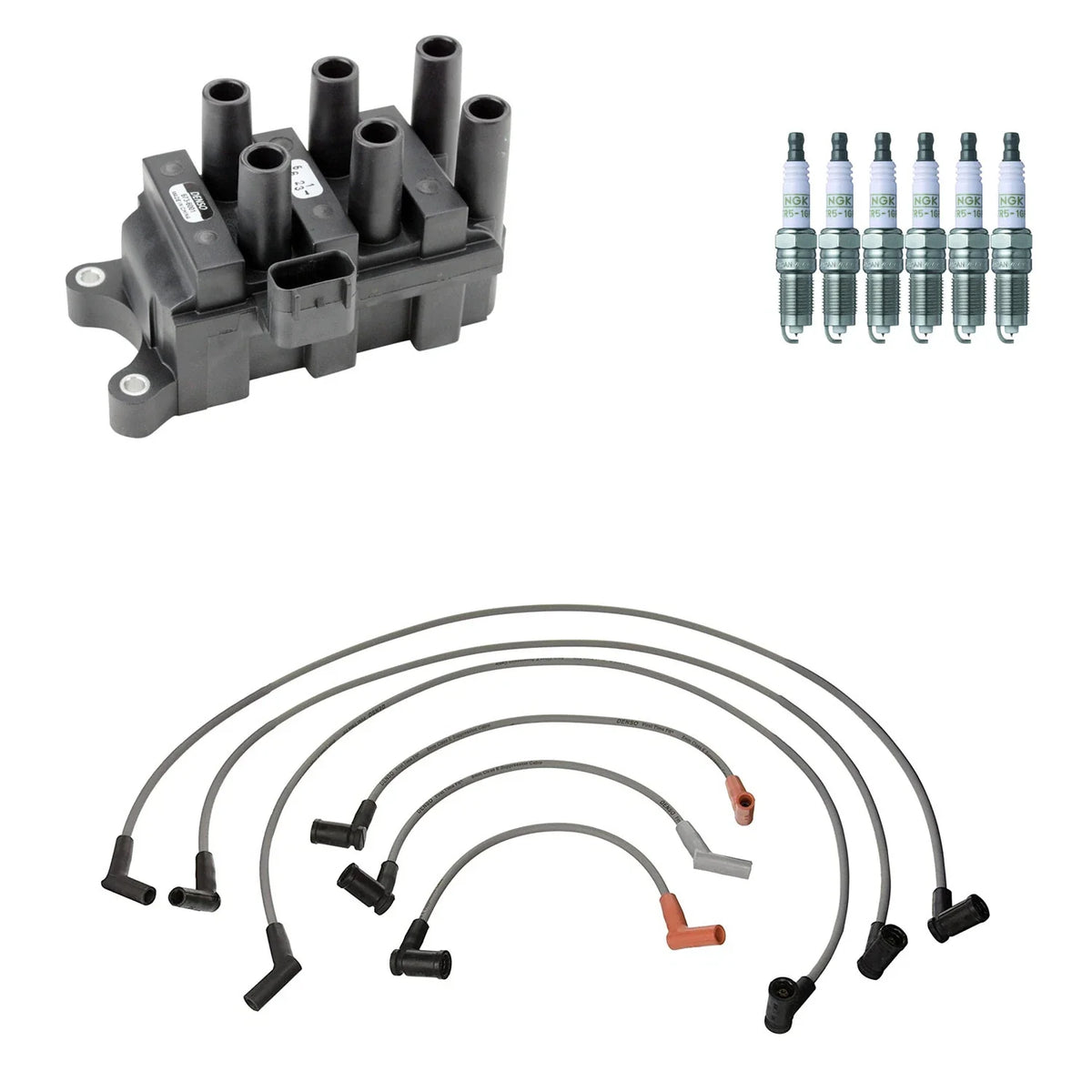 Denso Ignition Coil Wires & NGK Platinum Spark Plugs Kit for F-150 (1997–2003)