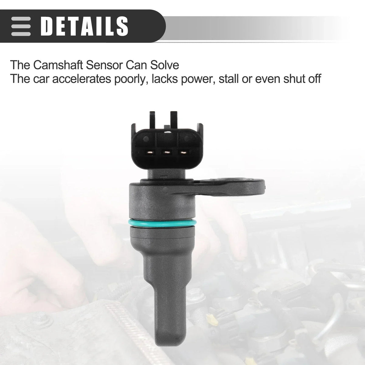 Camshaft Position Sensor for 2005-2010 Chrysler 300 - Black, ABS
