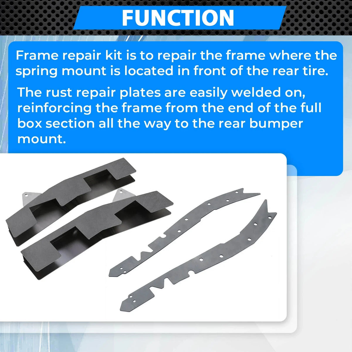Repair Plate & Mid Frame Rust Kit for Toyota Tacoma (1996-2004)