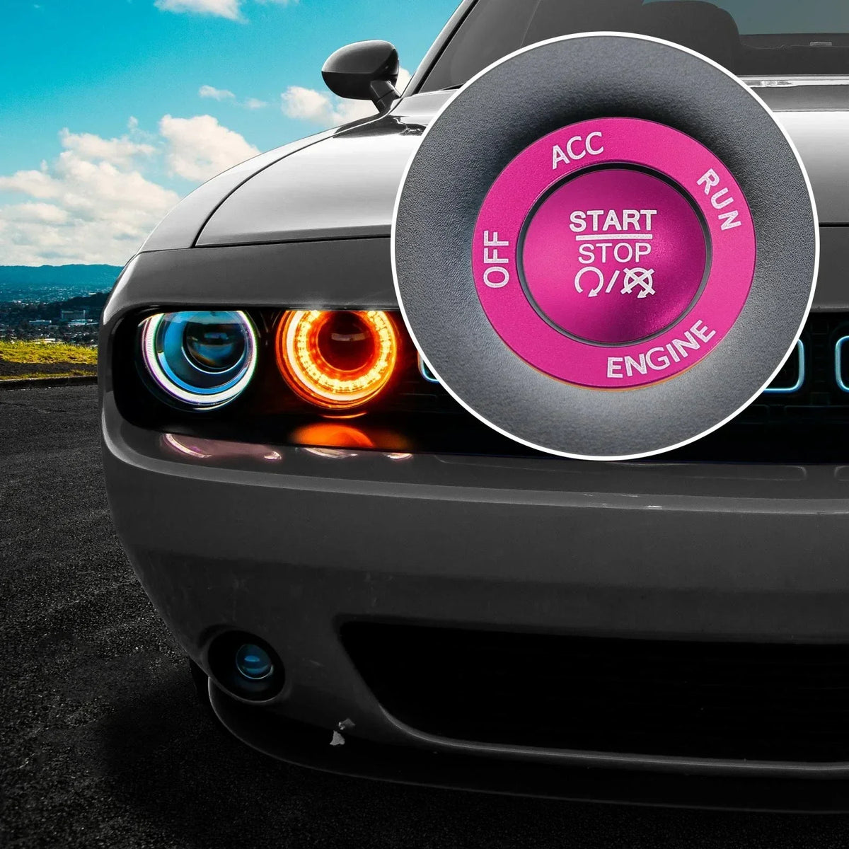 Button Cover Trim Kit for Push Start Stop - Dodge Charger Challenger 2015-2023