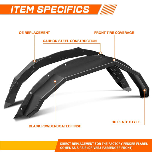 Front Wheel Fender Flare for Ford Bronco 4Dr (2021–2024) Carbon Steel HD