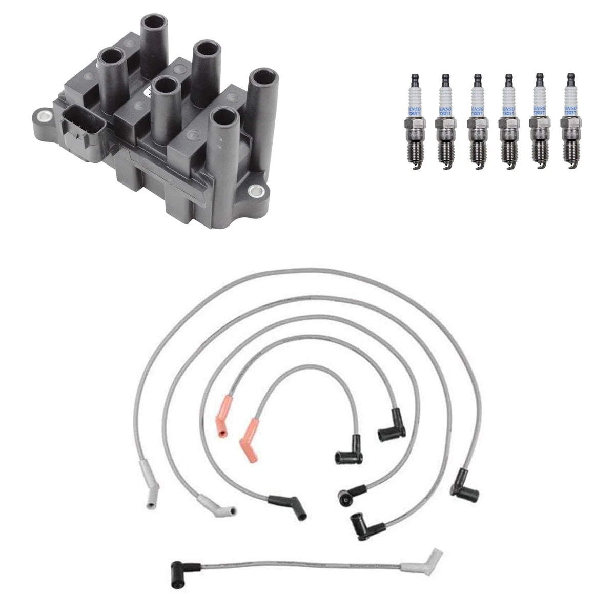 Denso Ignition Coil Wires & 6 Platinum TT Spark Plugs for F-150 (1997–2003)