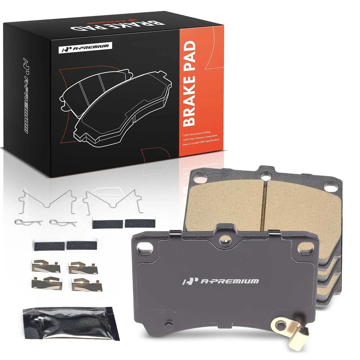 Set of 4 Front Ceramic Brake Pads for Kia Rio (2001–2002)