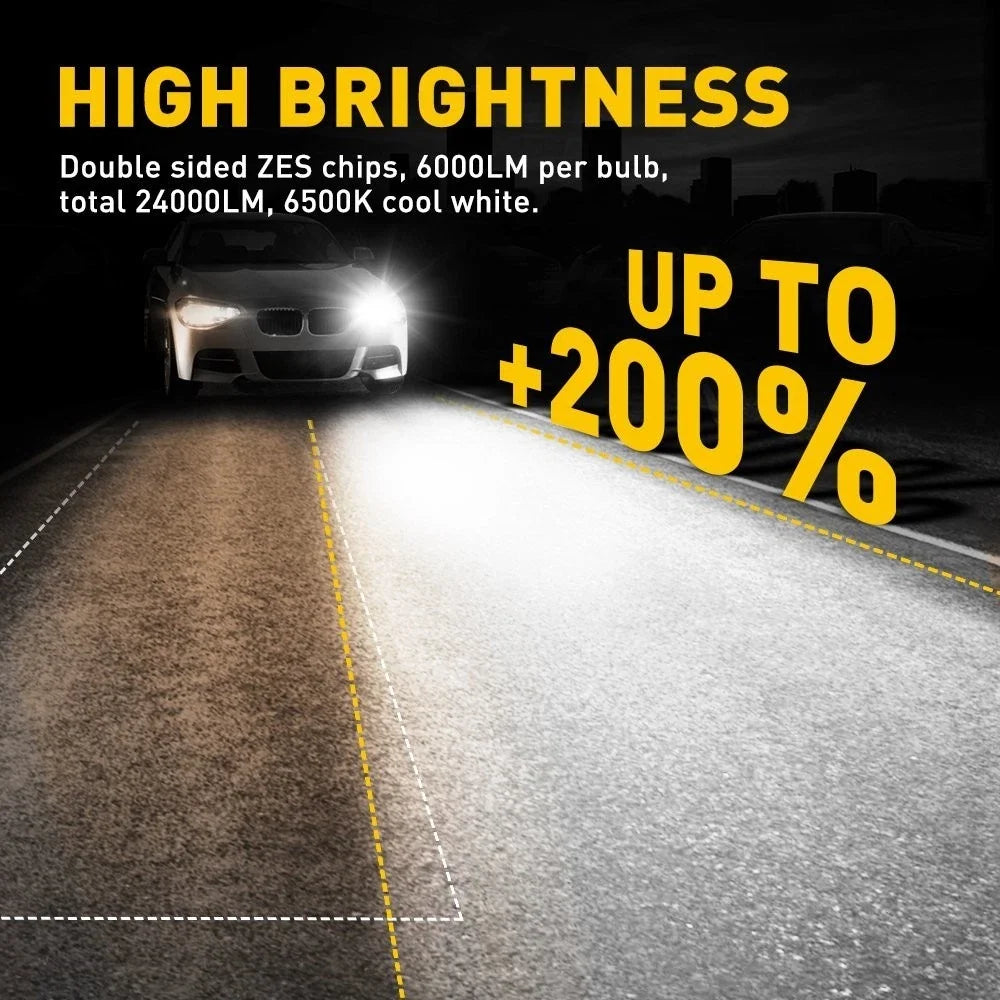 Set of 4 H13 9007 9006 9005 H1 H4 9004 9012 LED Headlight Bulbs