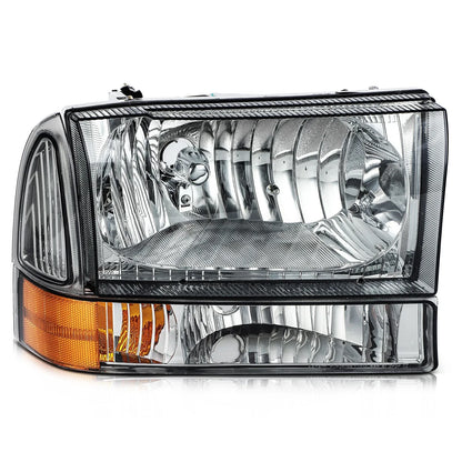 Headlight Assembly - Black Smoke Housing for 2000-2004 Ford Excursion