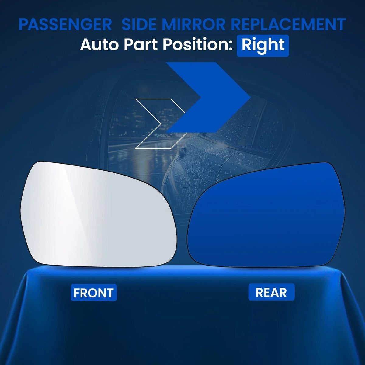 Heated Passenger Side Mirror Glass RH 8K0857536J for Audi A3 Quattro (2011–2013)
