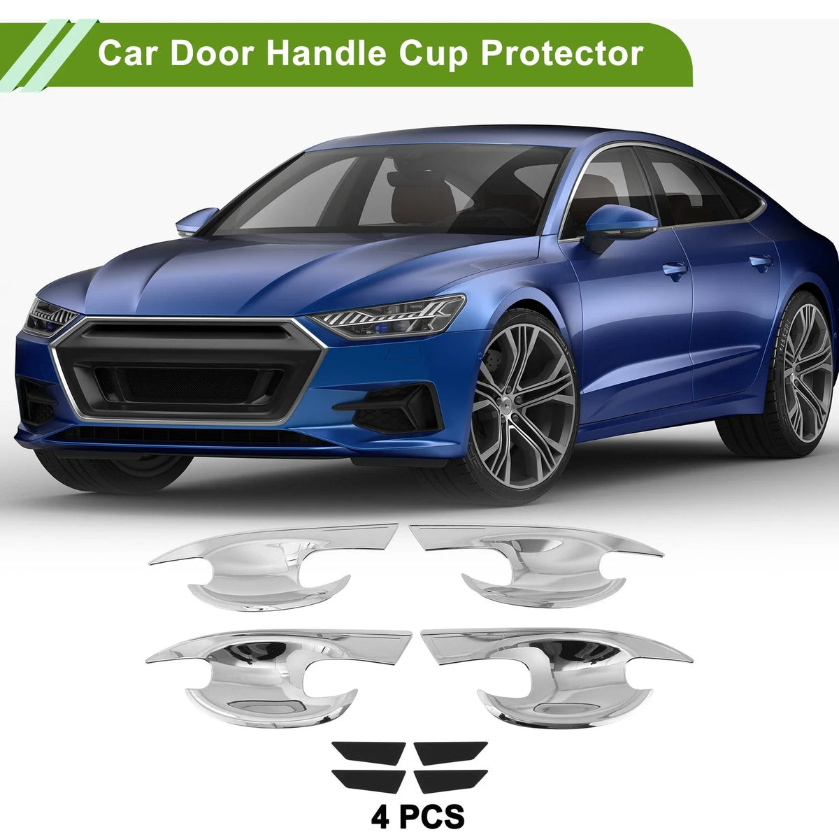 Set of 4 Chrome Door Handle Cup Protectors for Mazda CX-30 (2020)