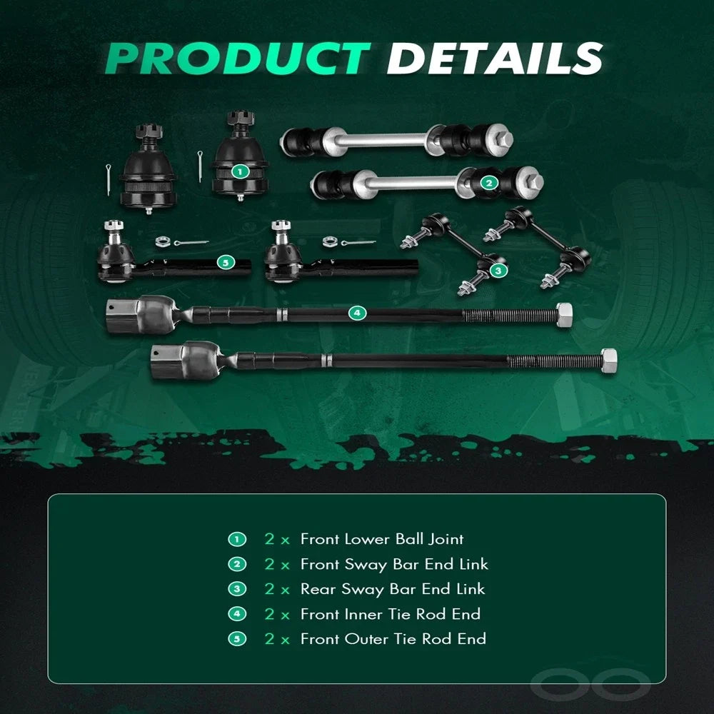 10pc Suspension Kit for Ford Mustang (1999–2004)