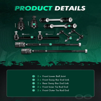 10pc Suspension Kit for Ford Mustang (1999–2004)