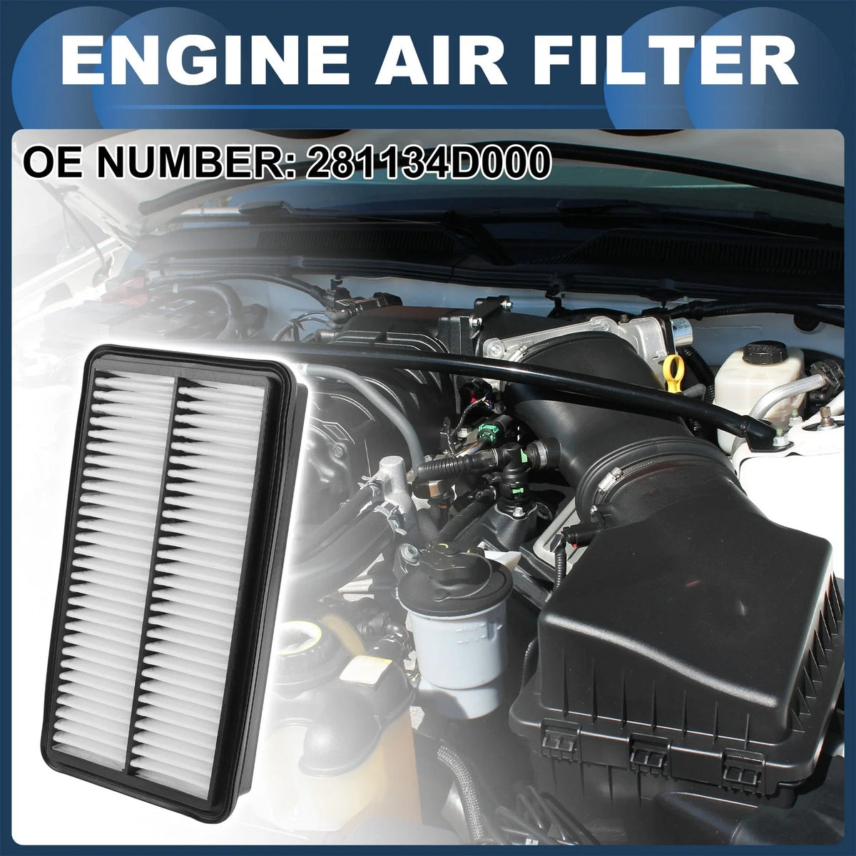 Car Engine Air Filter No. 281134D000 for Kia Sedona (2006–2014) 1 Pc