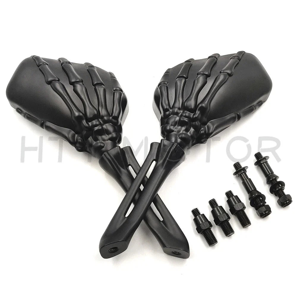 Skull Design Rearview Mirrors for 2006-2023 Harley Dyna Wide Glide