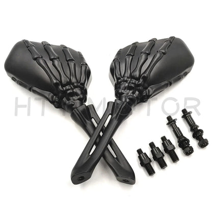 Skull Design Rearview Mirrors for 2006-2023 Harley Dyna Wide Glide