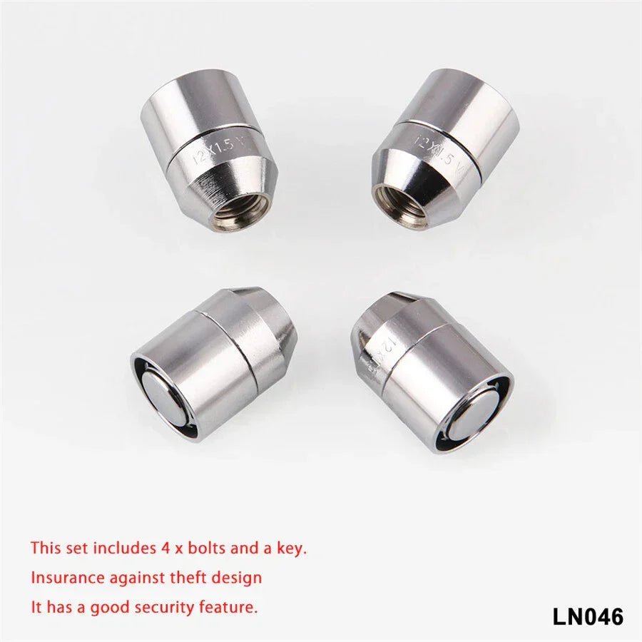 Set of 4 Anti-Theft Lock Wheel Nuts M12x1.5C for Honda Toyota
