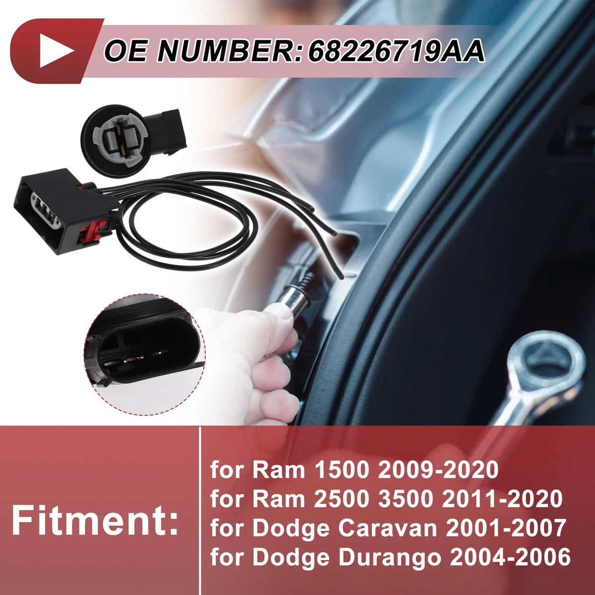 Tail Light Turn Signal Lamp Socket Wiring for Ram 1500 (2009–2020) No. 68226719AA