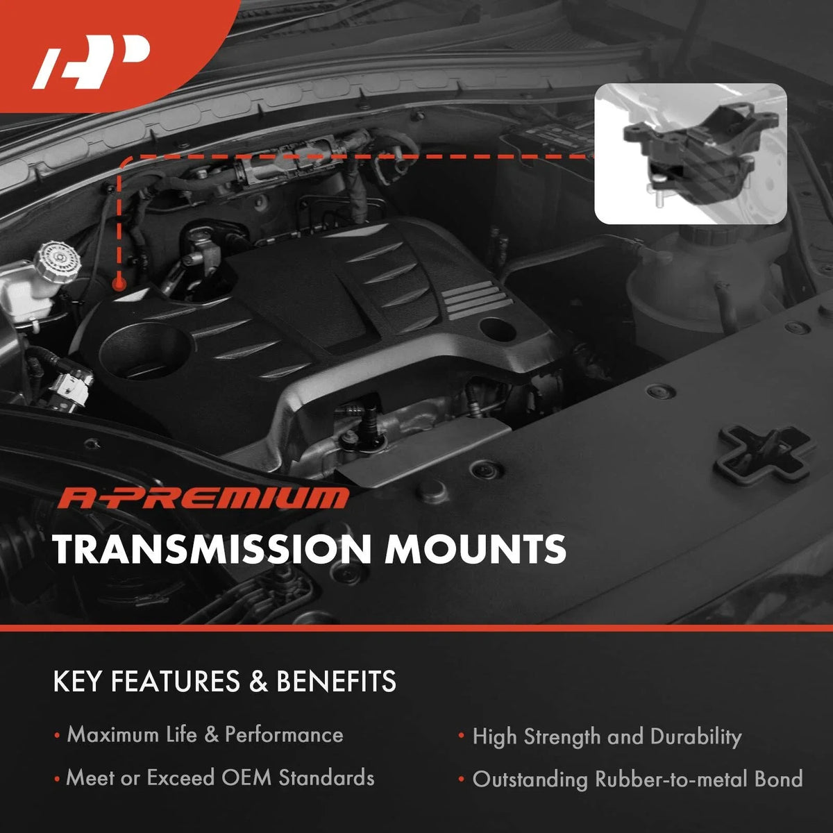 Left Transmission Mount for Nissan Versa (2020–2024) & Kicks (2017–2024)