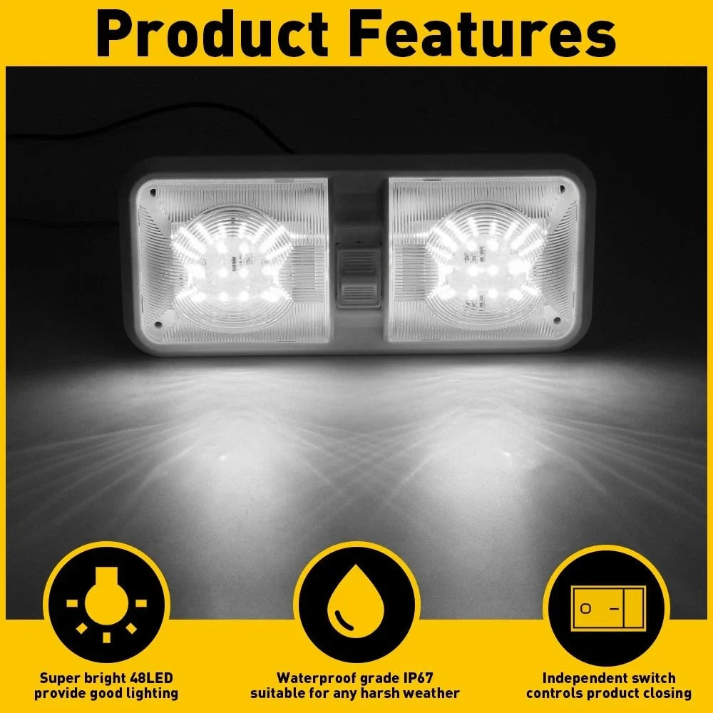 RV Camper Trailer Marine LED Ceiling Fixture (12V)