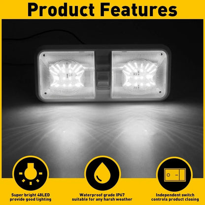 RV Camper Trailer Marine LED Ceiling Fixture (12V)