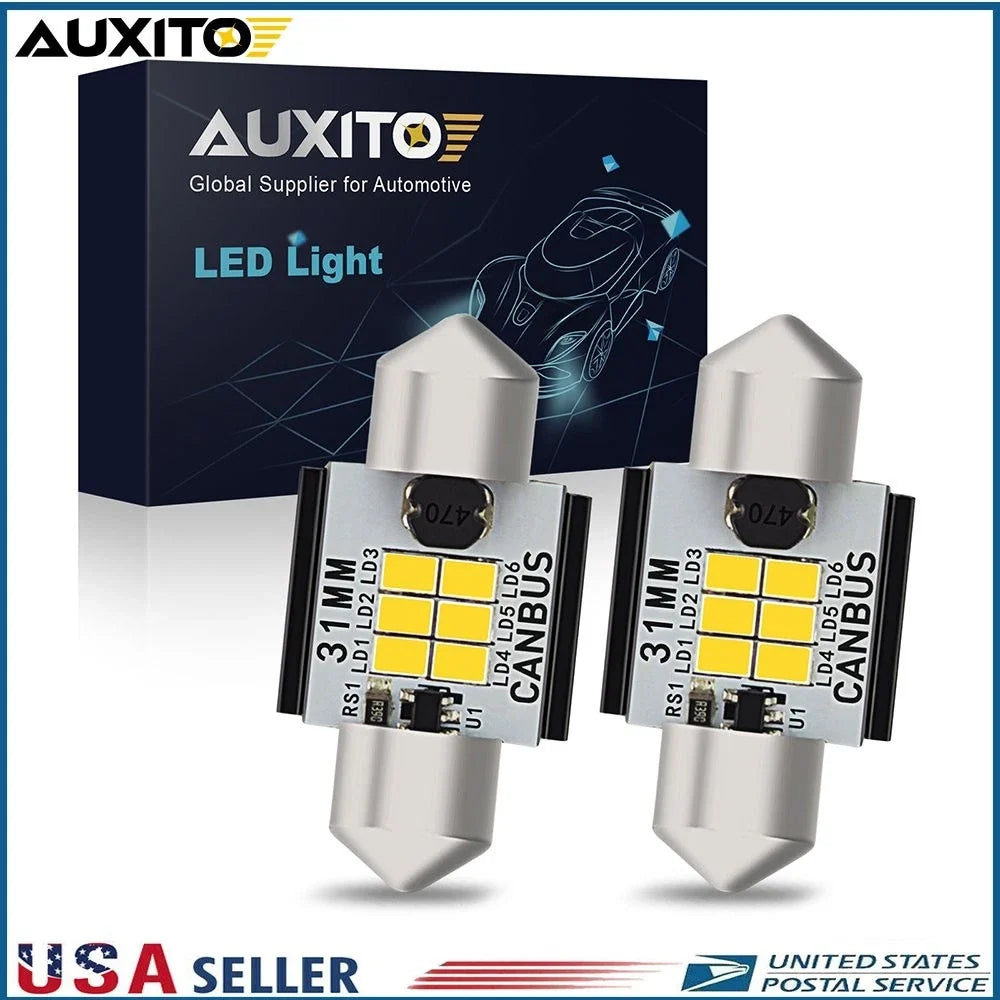 2X 31MM LED Interior Bulbs for Car Truck (3020, 6-SMD, DE3175)