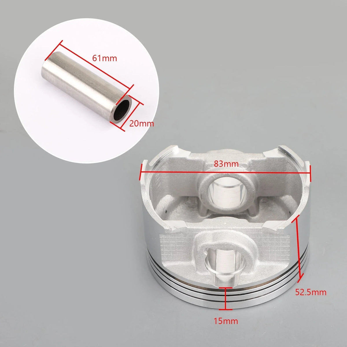 Piston Ring Pin Clip Kit Std Bore 83mm for Suzuki AN400 Burgman (1999–2006)